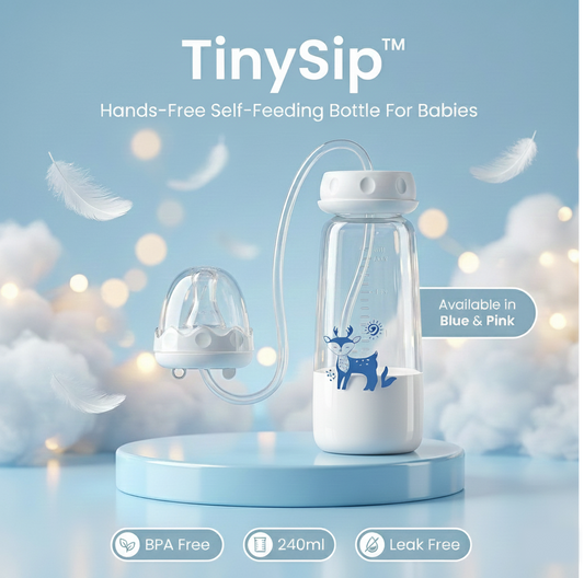TinySip™ | Hands-Free Self-Feeding Bottle for Babies