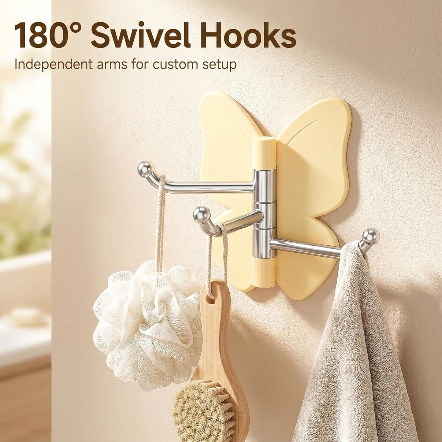 No-Drill Rotating Wall Hook