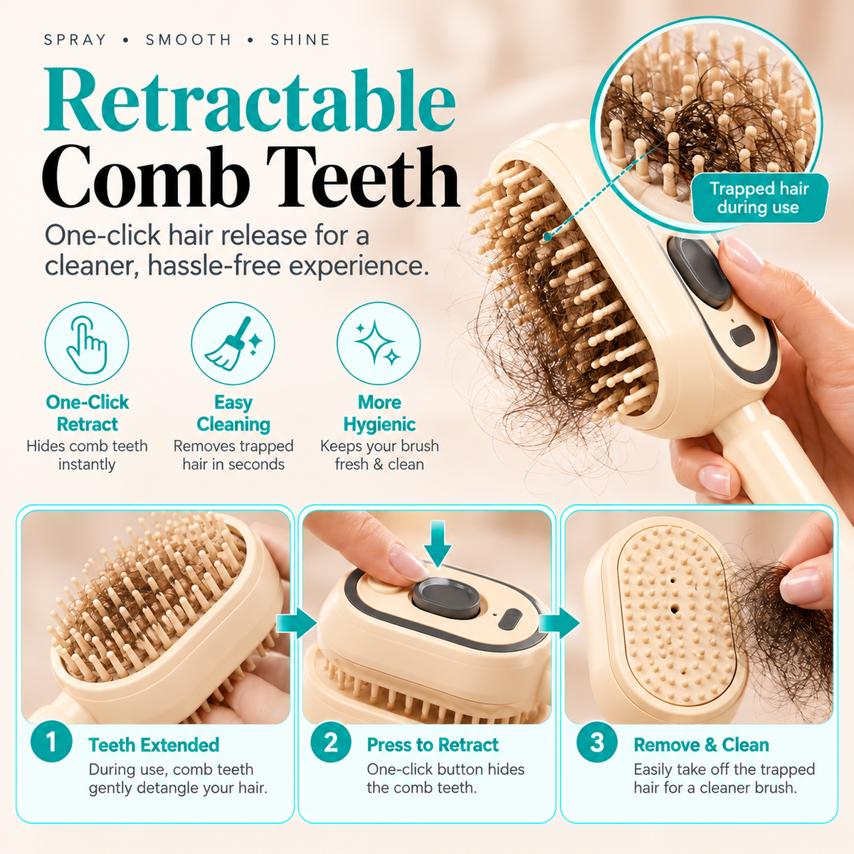 3-in-1 Electric Spray Hair Comb