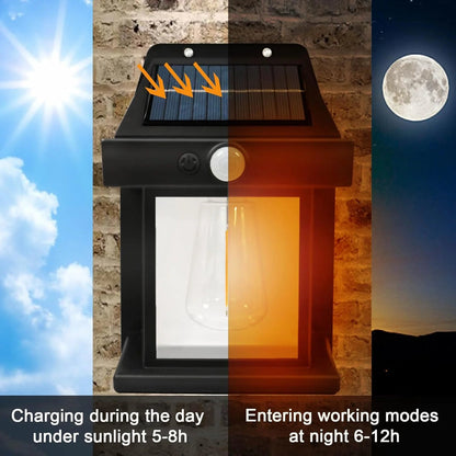 Solar Wall Lantern with 3 Lighting Modes and IP65 Waterproof