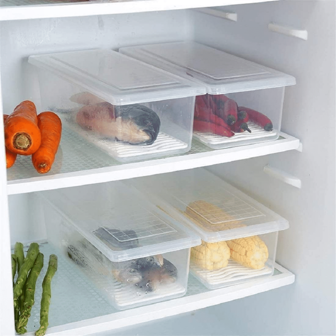 Fridge Storage With Removable Drain Plate - Pack Of 2