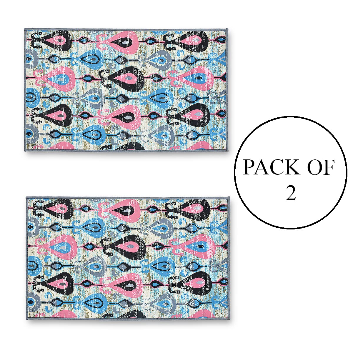 Anti Skid Printed Door Mat (Pack of 2)